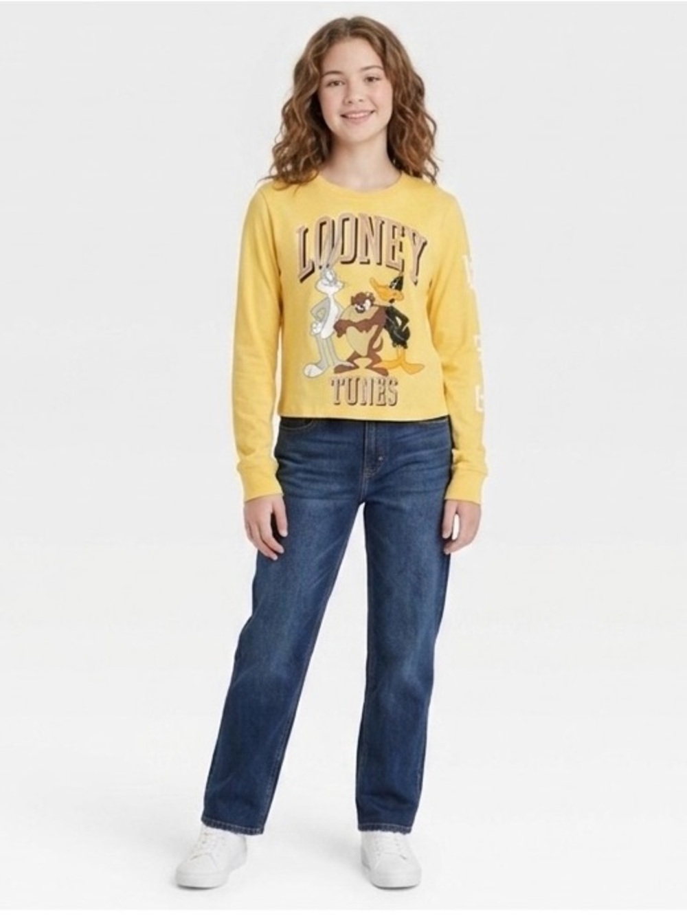 Warner Bros. Yellow Looney Tunes Long Sleeve Tee Size XS
